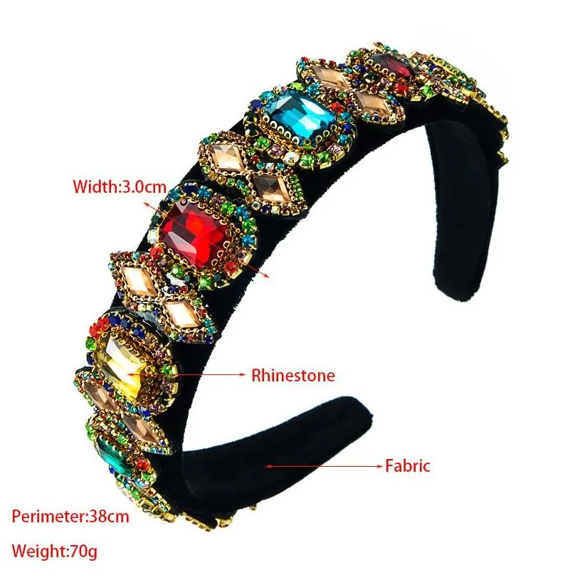 spring summer rhinestones headbands female fabric head hoop baroque face wash headband lady hairpin girl hair accessories