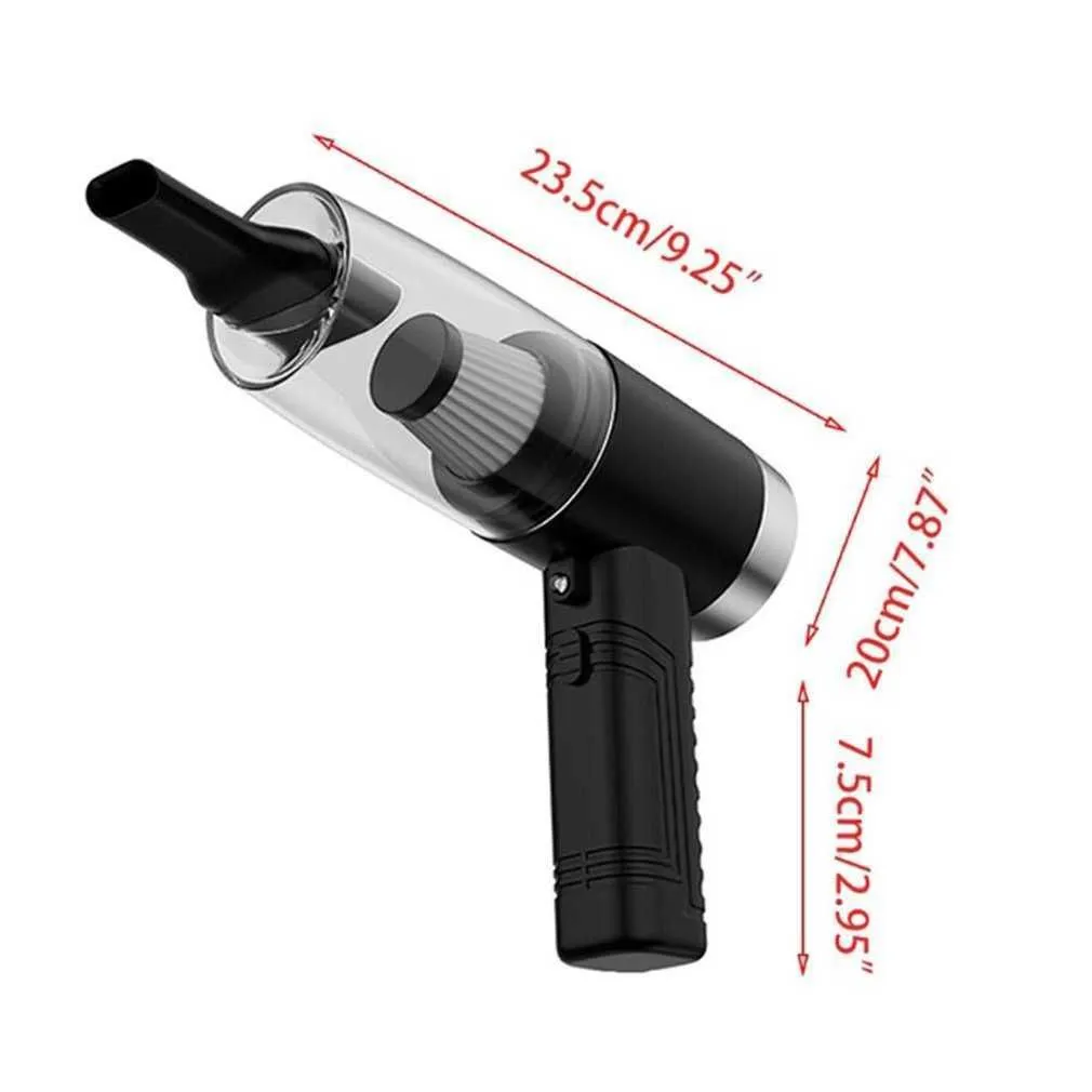 Powerful Small Car Vacuum Cleaner with Permanent Led Fluorescent Lights That Do Not Reduce Low Noise Fast Vacuum Cleaner