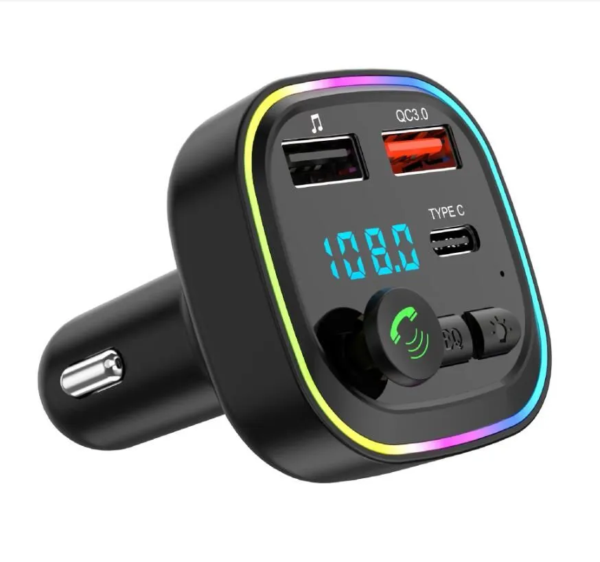 Car kits Bluetooth 5.0 Transmitters FM Wireless Handsfree Audio Receiver MP3 Player Type-c Dual USB Fast  Car Accessories