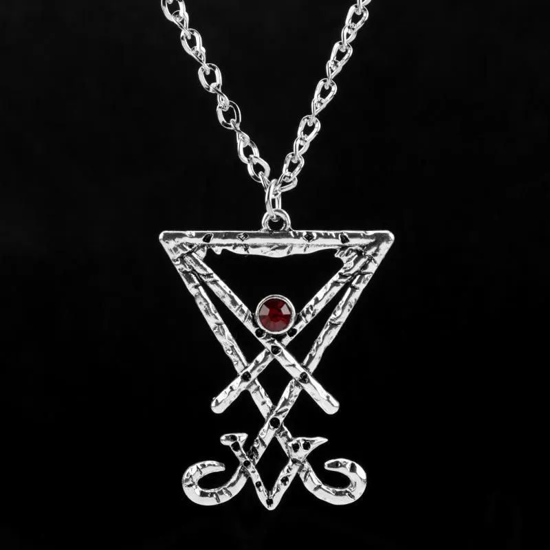 Pendant Necklaces Lucifer`s Mark Pentagram Steampunk Gothic Jewelry Witchcraft Amulet Occult Wiccan Necklace DropPendant