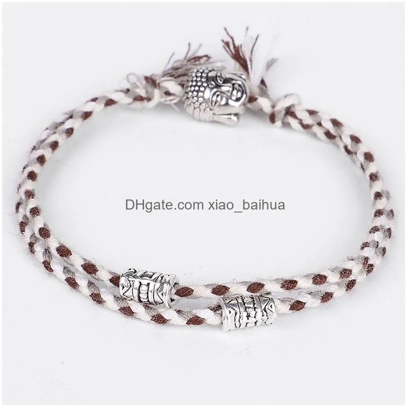 jewelry tibetan buddha head bracelet hand rubbing wen play line hand rope hand woven cotton bracelet adjustable size