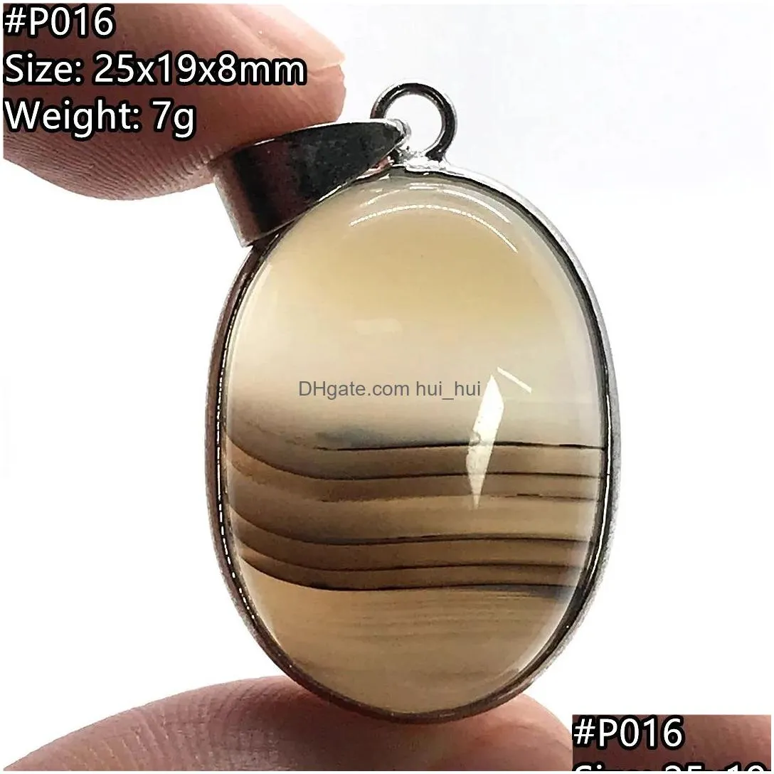 Alloy Top Natural Chalcedony Pendant Jewelry For Women Lady Men Sier Healing Love Luck Gift Beads Oval Stone Crystal Gemstone Aaaaa Dhptw