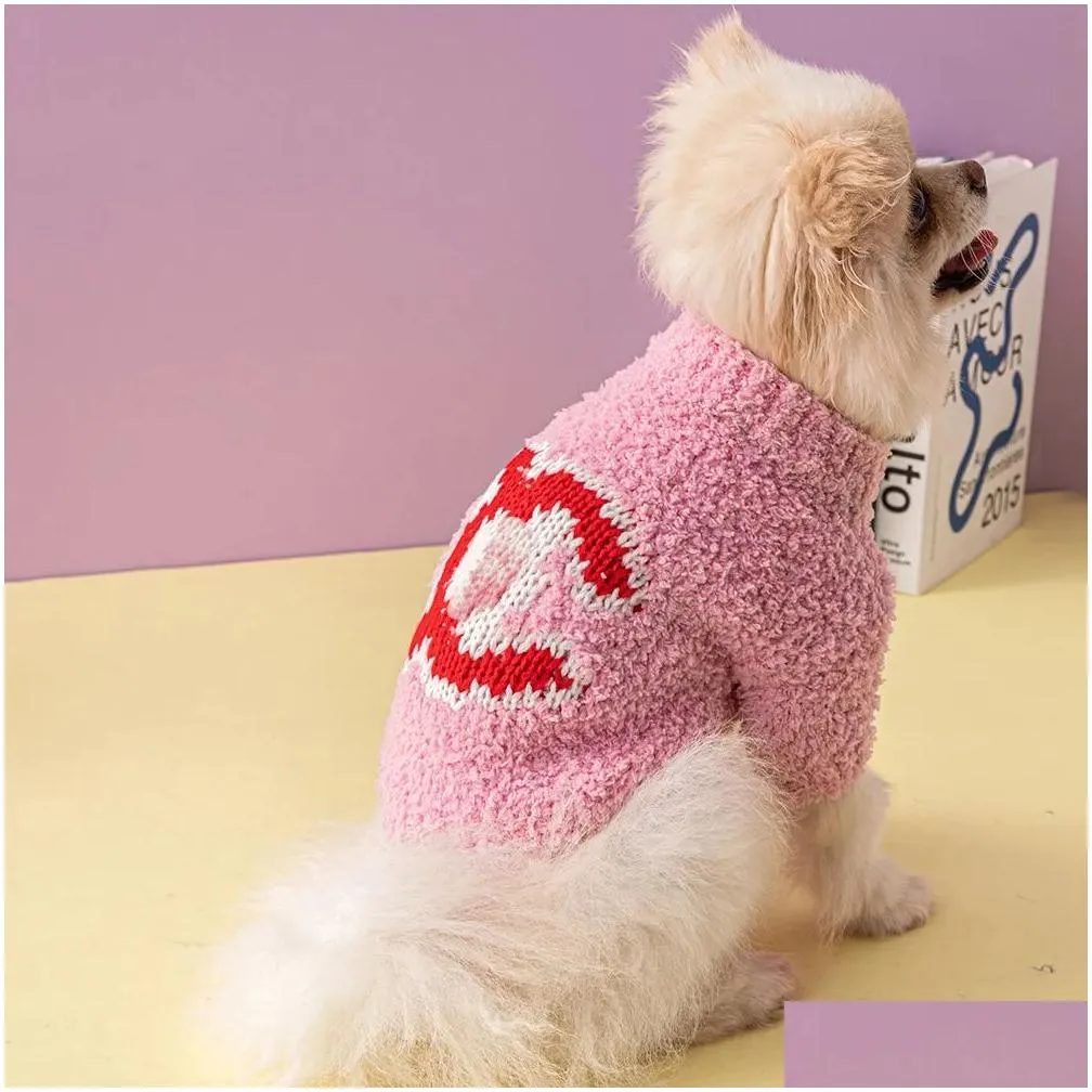 Quality Dog Apparel Designer Dog Clothes Winter Warm Pet Sweater Turtleneck Knit Coat Thick Cats Puppy Clothing