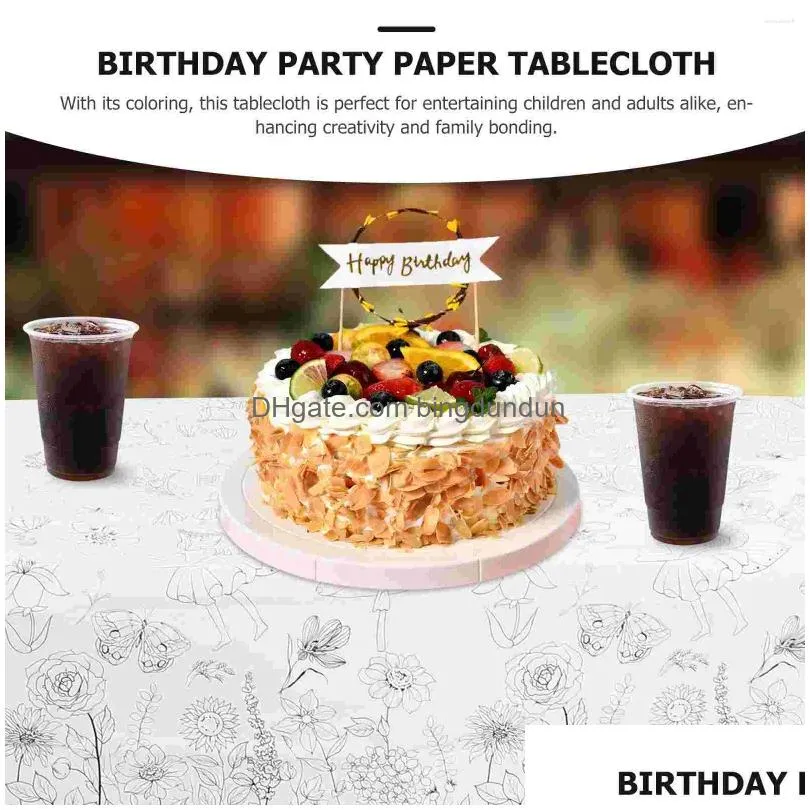 Table Cloth Flower Fairy Tablecloth Restaurant Birthday Paper Decor Accessories Scene Layout Prop Printing