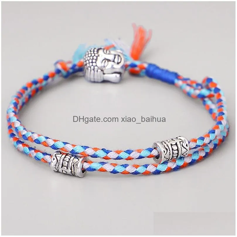 tibetan buddha head bracelet hand rubbing wen play line hand rope hand woven cotton couple bracelet