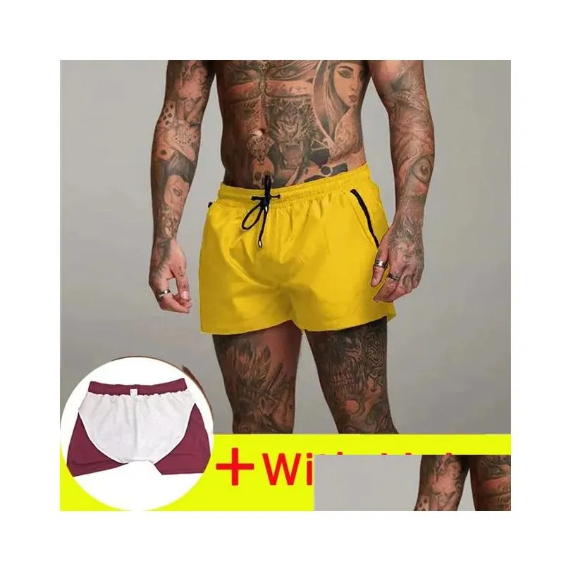 2024 Mens Swimsuit Sexy Swimwear Men Swimming Shorts Men Briefs Beach Shorts Sports Suits Surf Board Shorts Men Swim Trunks 240325