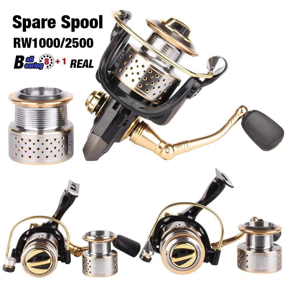 RoseWood Spinning Fishing Reel Spare Spool 1000 2500 Series 81 Bearing Balls 521 Professional Wheels Fishing Tackle4682013