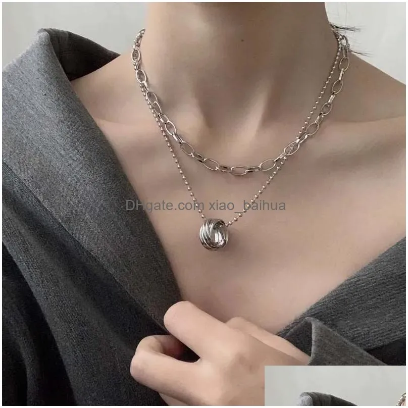 wind multi-layer ring temperament necklace cold wind fashion sexy lock chain collar necklace spring and summer female