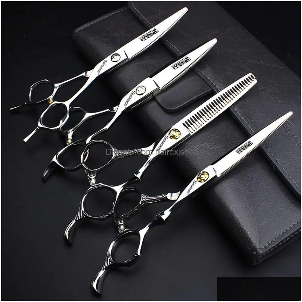 Hair Scissors Professional Hairstylist Haircut Set High-End 6-Inch Thin Clippers Traceless Teeth Scissors. Drop Delivery Products Care Dhwnr