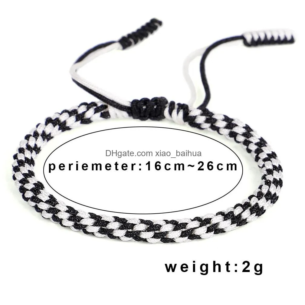 black and white thread creative woven bracelet handmade bracelet corn knot tibetan bracelet gift