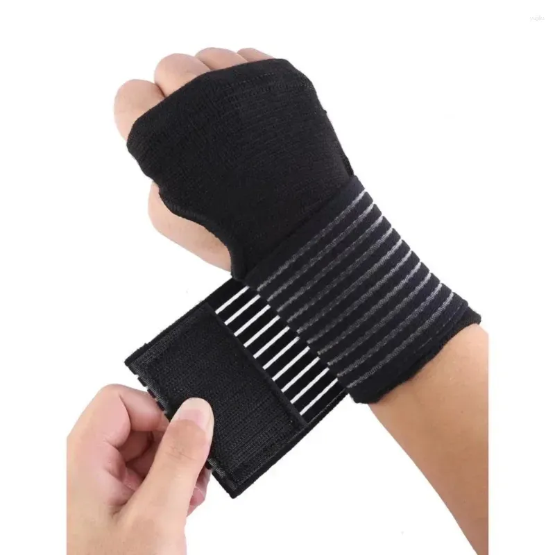 Wrist Support 1 Pair Compression Elastic Bandage Breathable Sweat-absorbent Stretch Sprain Band Running
