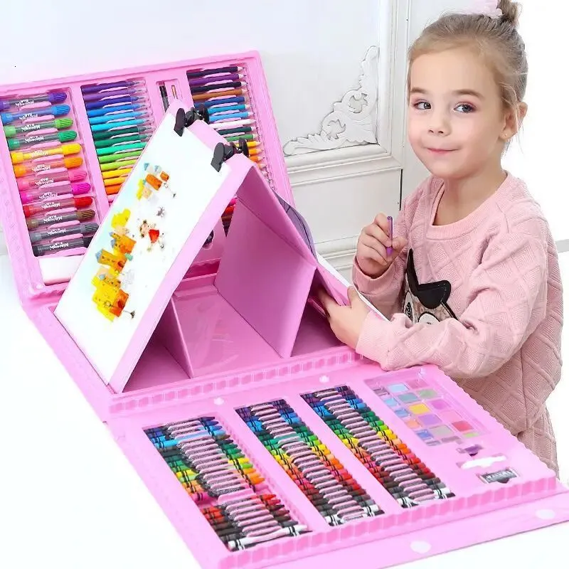 42208PCS Children Art Painting Set Educational Toys Watercolor Pencil Crayon Water Pen Drawing Board Doodle Supplies Kids Gift 240117