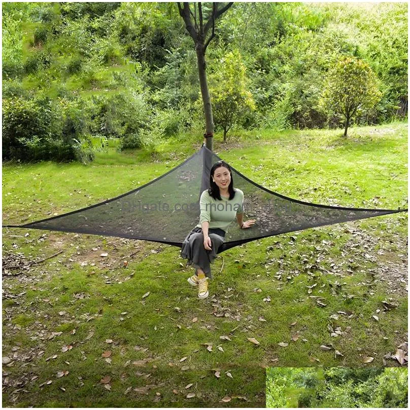 outdoor garden survival triangle sleeping hanging tourist portable hammocks for camping equipment supplies net network leisure 240325