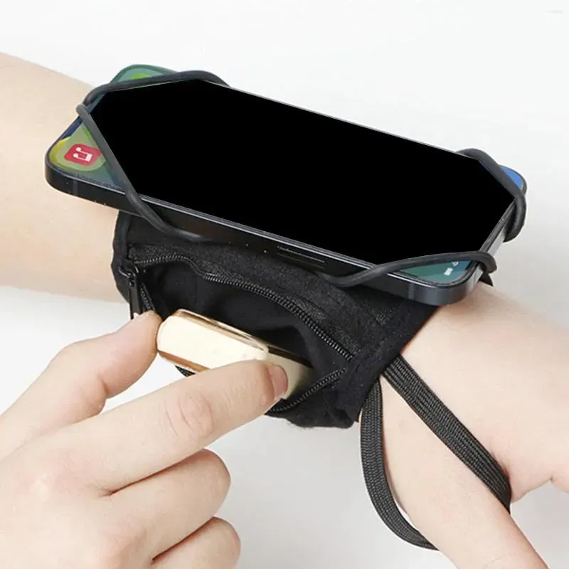 Wrist Support Wristband Phone Holder With Key Cellphone Arm Band Detachable