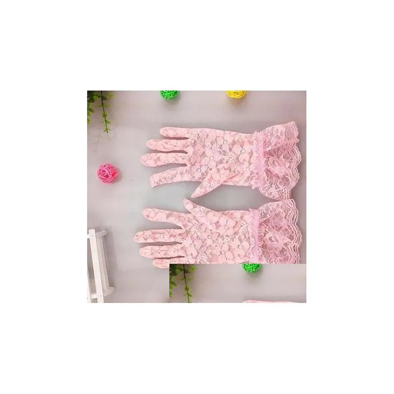 party decoration gloves fashion lace gloves sexy women lady sheer five fingers gloves spf50 drive non slip 5colors party christmas