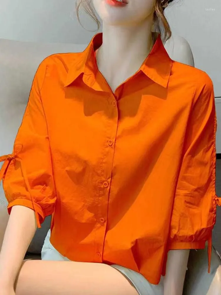 Women`s Blouses Circyy Blouse Women Shirts Tops White Designer Fashion Basic Button Office Lady Clothe Spring 2023 Korean Loose Casual