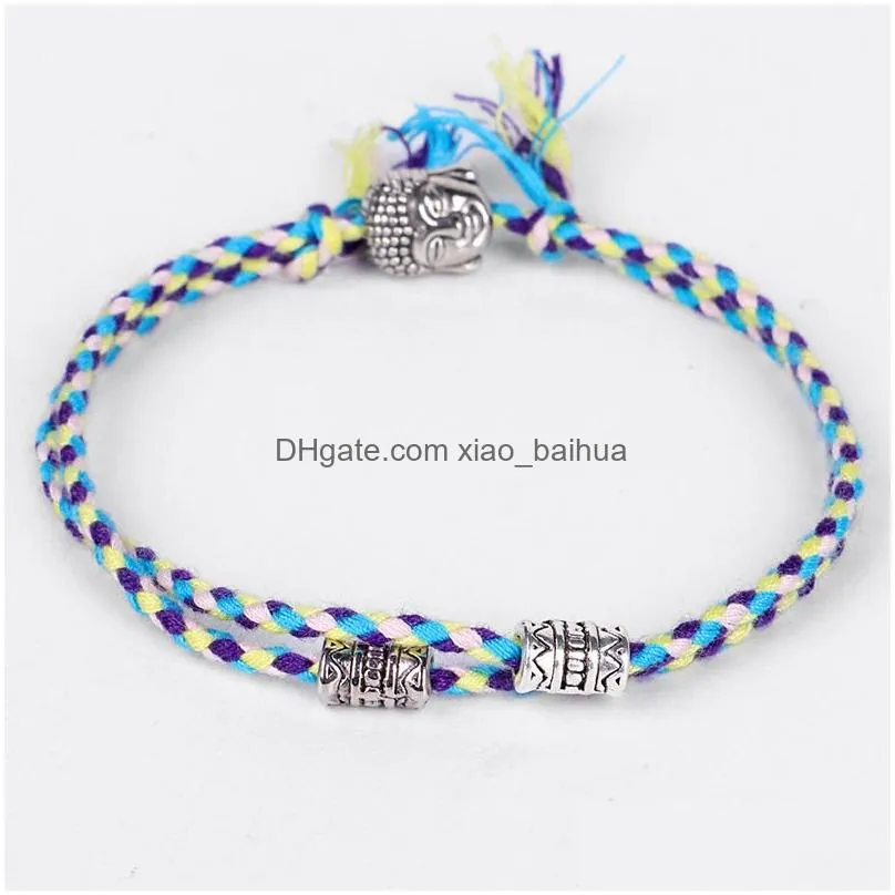 jewelry tibetan buddha head bracelet hand rubbing wen play line hand rope hand woven cotton bracelet adjustable size