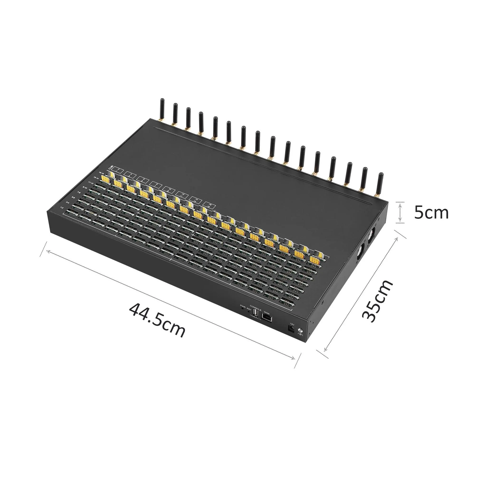 4G Lte 16 Antenna Channel 256 sims slots High Gain Signal Wireless Modem Support SMPP Http API Data Analysis And SMS Notification