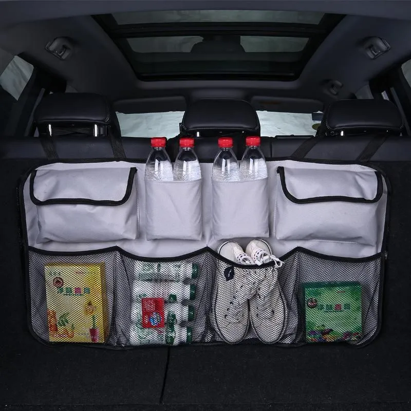 Car Organizer Rear Seat Back Storage Bag Multi Hanging Nets Pocket Trunk Auto Stowing Tidying Interior AccessoriesCar3482226