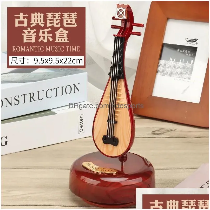 Arts And Crafts Boxes Classical Musical Instrument Octave To Violin Music Box Home Wine Cabinet Decoration Chinese Pipa Drop Delivery Dhnpy