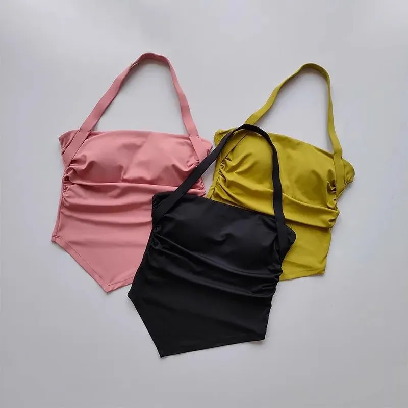 Bras 2023 Fashion Sports Bra For Women Hanging Neck Fitness Top Seamless Yoga Bra Gym Crop Top Bras Push Up Sport Bra Workout Top