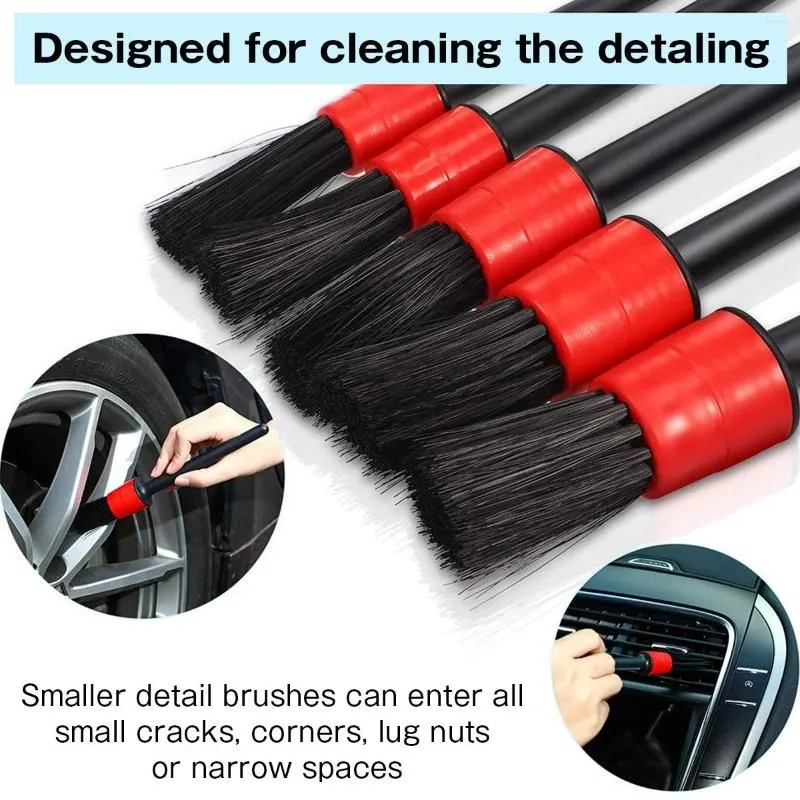 Car Sponge 16 Pcs Detailing Brush Set Wash Cleaning Brushes Auto For Seat Engine