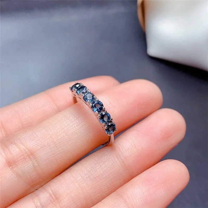 LeeChee London Blue Topaz Ring 3MM Natural Gemstone Jewelry for Young Girl Birthday Gift Real 825 Sterling Silver2468348