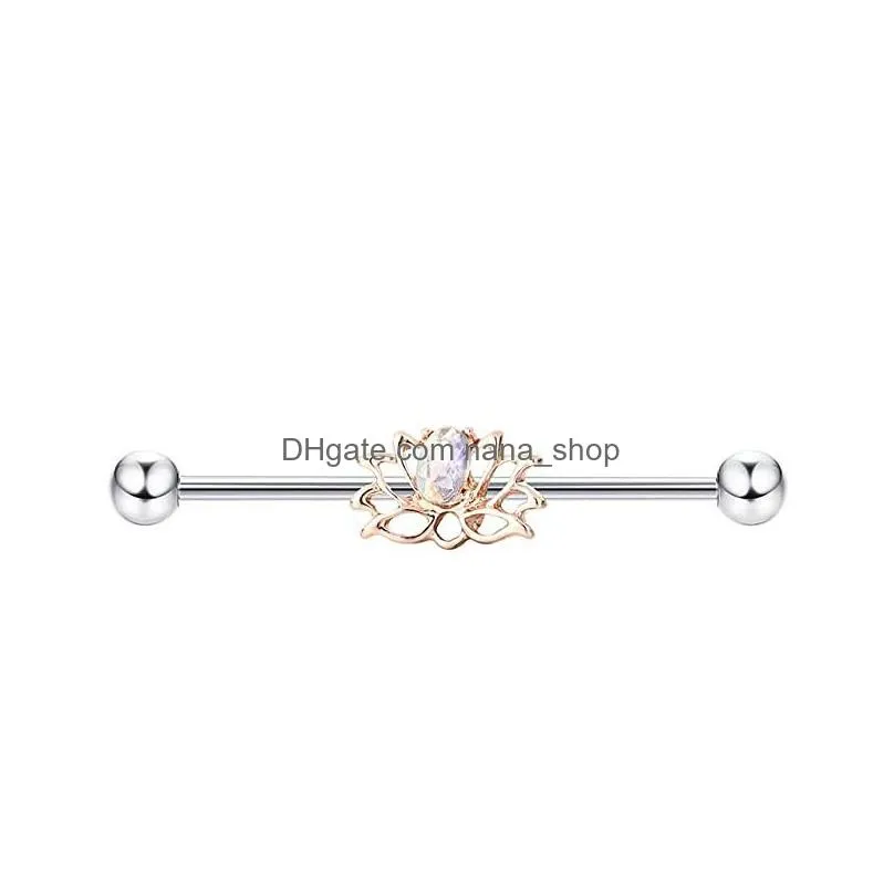 Other 8 Barbell Piercing Ring Nose Ears Brow Body Lift Nipple Tongue Lips Belly Button Jewelry 14G External Thread Long Rod Drop Deli Dhwte