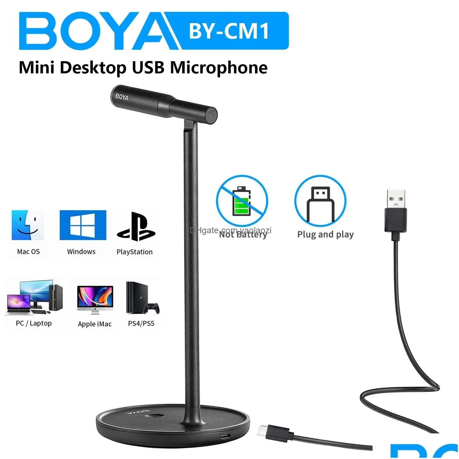 microphones boya bycm1 meeting condenser desktop usb microphone computer pc microphone for for windows/ laptop youtube skype