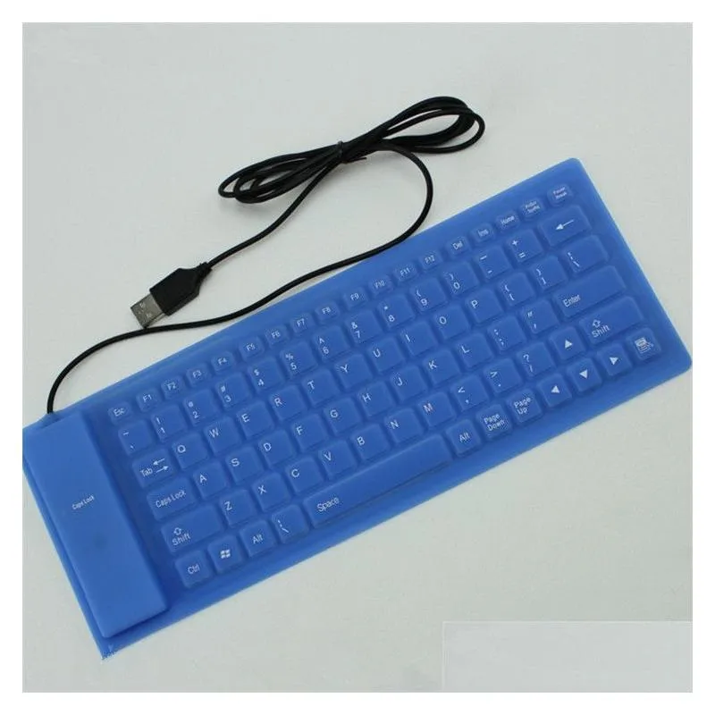 ReHoMi 84 Keys Flexible Keyboard Waterproof Portable USB Foldable Silent Silicon Soft Keyboard for PC Laptop Tablet Smartphone