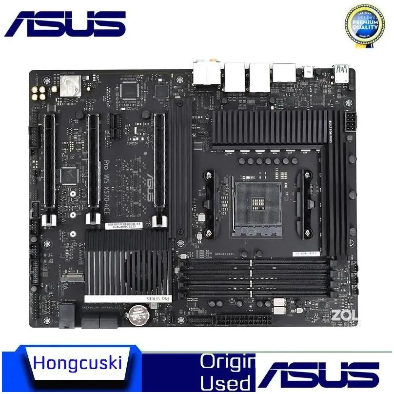 Motherboards Used For ASUS Pro WS X570-ACE Motherboard Socket AM4 DDR4 AMD X570M X570 Original Desktop PCI-E 4.0 M.2 Sata3 Mainboard