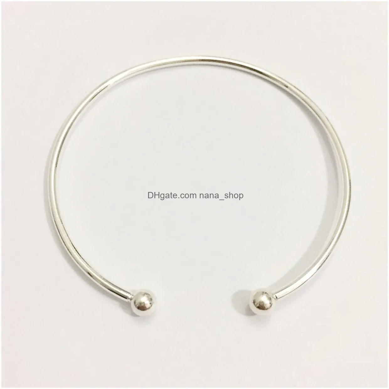 Bangle Unscrew 2Mm Fine Sterling Sier Adjustable Opening Gold Color Balls Can Be Turned On And Diy 19162315986 Drop Delivery Jewelry Dh5I1