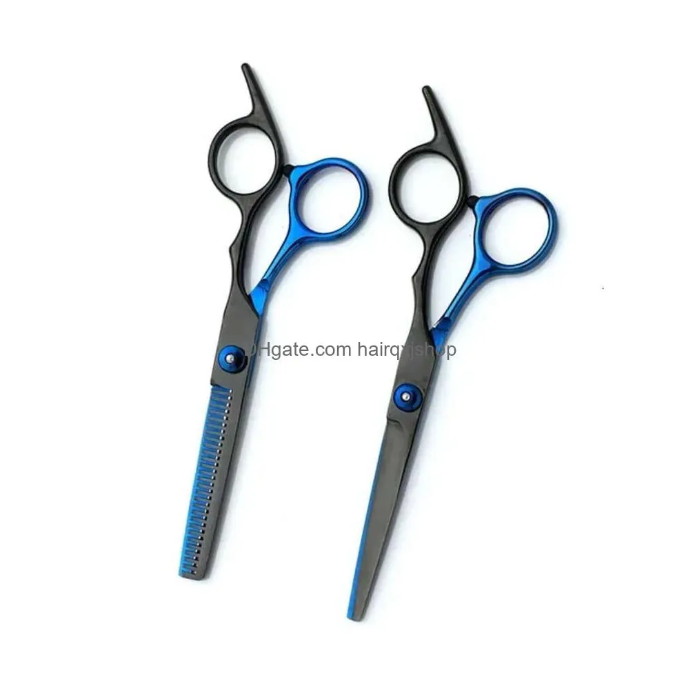 Hair Extension Kits Stainless Steel Hairdressing Scissors 14/11Pcs Thinning Barber Cutting Professional Shears Scissor Drop Delivery Dhj8G