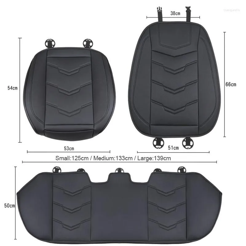 Car Seat Covers PU Leather Cover Four Seasons Front Rear Cushion Breathable Protector Mat Pad Universal Size Interior Auto Accessories