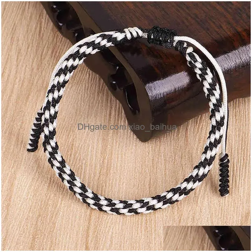 black and white thread creative woven bracelet handmade bracelet corn knot tibetan bracelet gift