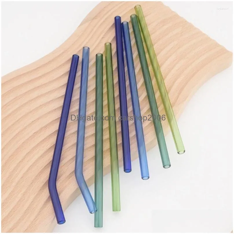 drinking straws high borosilicate glass straw wide 8mm eco friendly reusable for cocktail smoothie milkshake dinkware