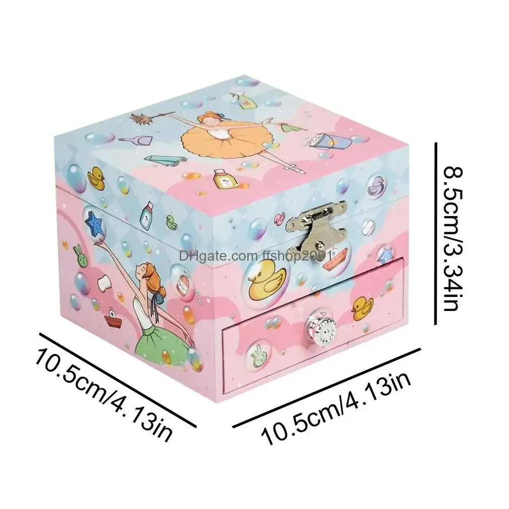 boxes rotating girl music box musical jewelry box with mirror and drawer wooden ballerina music box christmas birthday gift for girls