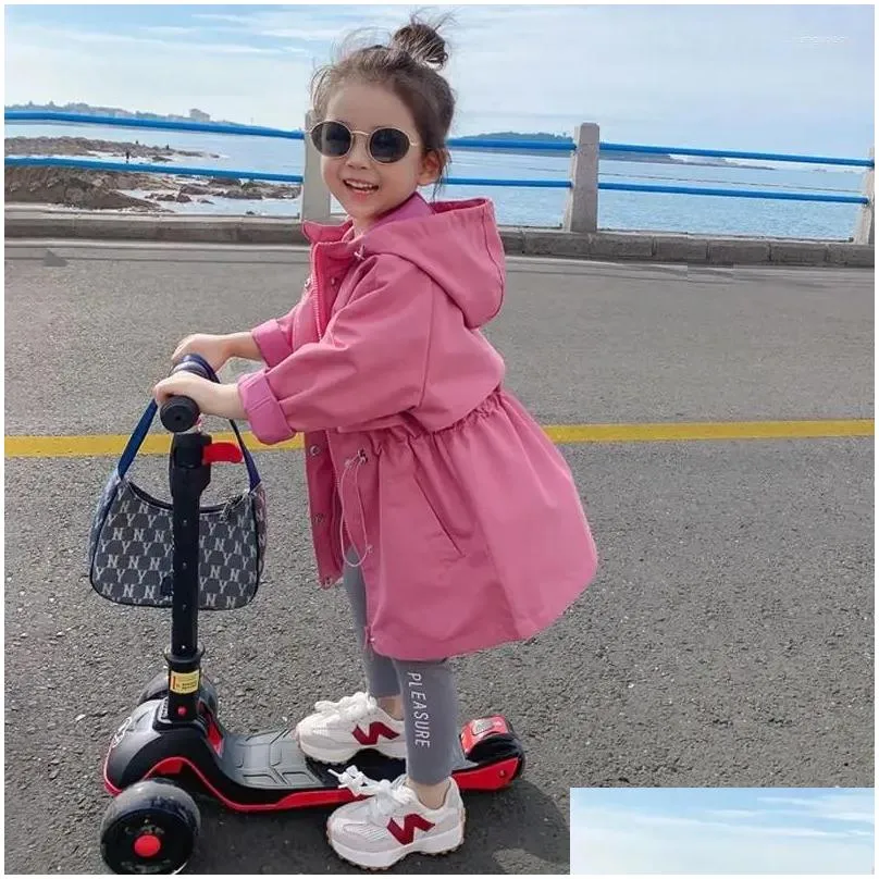Jackets Spring Autumn Children Clothing Korean Style Windbreaker Jacket Baby Girls Coat Kids Tops 2-8Years