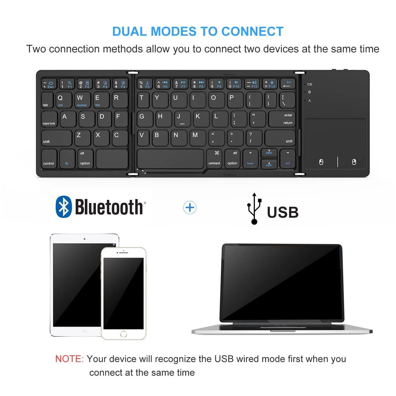 portable mini foldable keyboards Bluetooth Wireless Keyboard with Touchpad Mouse for WindowsAndroidiosTablet ipadPhone7949088