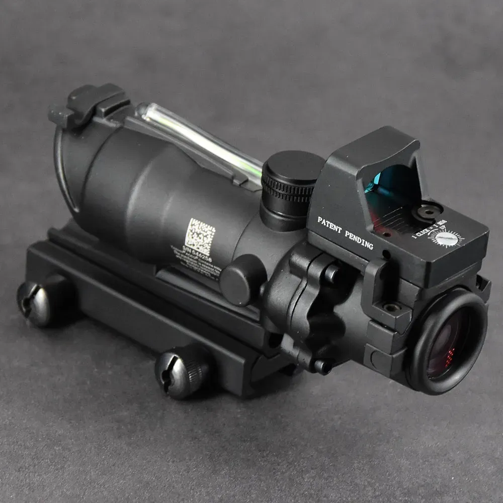 Tactical Prism ACOG 4x32 Green Fiber Rifle Optics Scope Rmr 1x Red Dot Sight Weaver Picatinny Rail Mount Hunting Airsoft