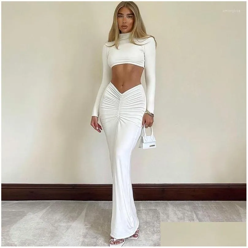 Casual Dresses Long Sleeve Cut Out Maxi Bodycon Dress Women Elegant Tight Autumn Winter Sexy Party 2023 Club Wear