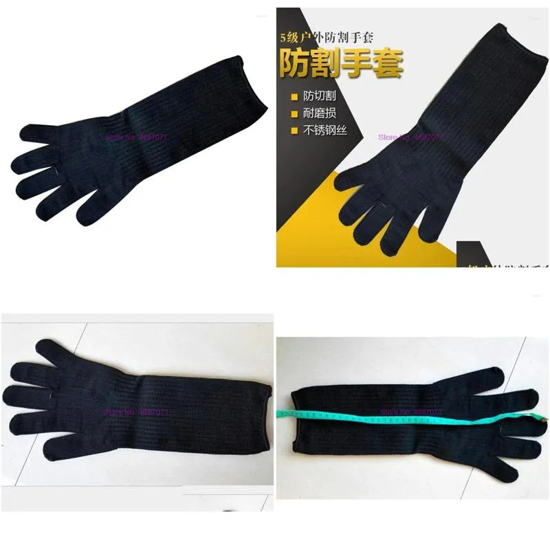 Cycling Gloves By DHL 100Pair Long Cut Resistant Working Stainless Steel Wire Protective Safety