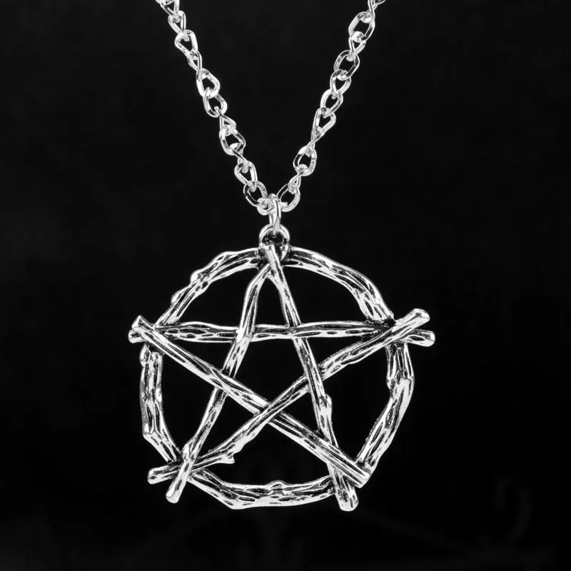 Pendant Necklaces Lucifer`s Mark Pentagram Steampunk Gothic Jewelry Witchcraft Amulet Occult Wiccan Necklace DropPendant