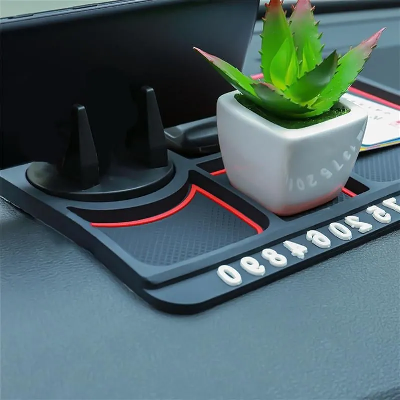 Interior Decorations Multifunctional Car Dashboard Sticky Pad Mat Anti Non Slip Gadget Mobile Phone Holder Items Accessories
