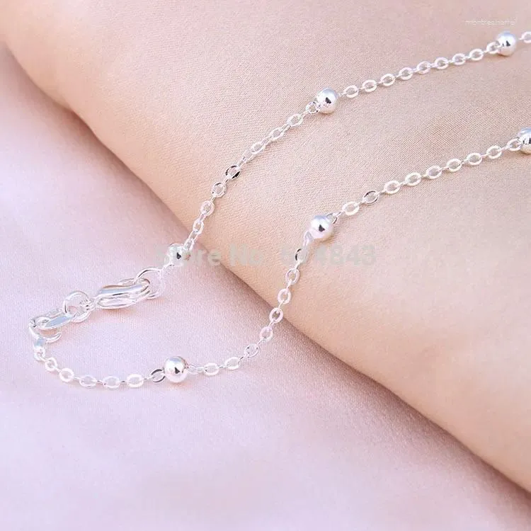 Chains Silver Plated Cross Linked Beads Chain Necklace Wholesale Jewelry Accessory For Women Length 16 18 20 22 24 26 28 30 Inch Oem