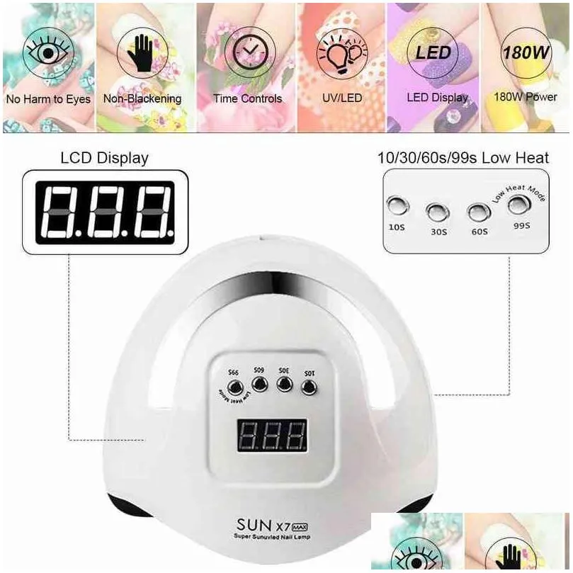 Max UV Lamp LED Nail High Power for s All Gel Polish Dryer Auto Sensor Sun Led Light Art Manicure Tools 220209