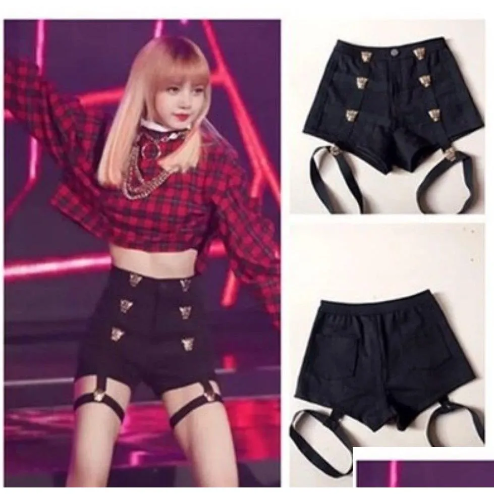 New Adult Pole Dance Costume Black Hight Waist Shorts Women Jazz Wear Bar Dance Rave Pants Korean Clothes