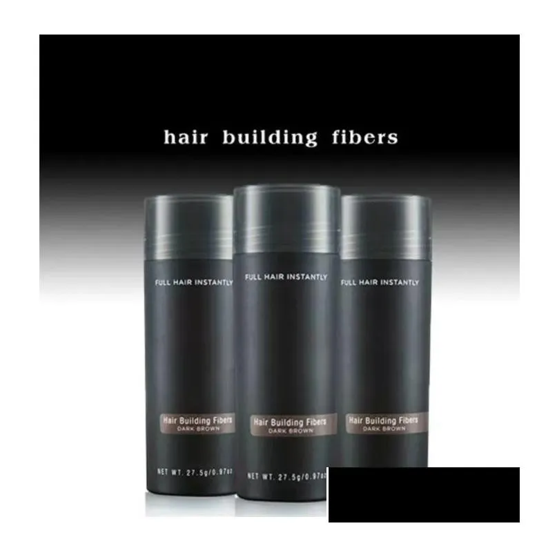 Hair-Building Fibers Health care Pik 27.5g Hair Fiber Thinning Concealer Instant Keratin Hair-Powder Black Spray Applicator jer