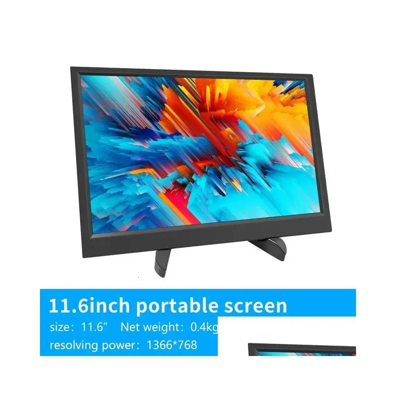 MUCAI 11.6 Inch Portable Monitor 16 9 60Hz Game Screen 45% NTSC 250Cd/m ﾲ Laptop  Xbox PS4/5 Switch Display Type-c Interface 240327