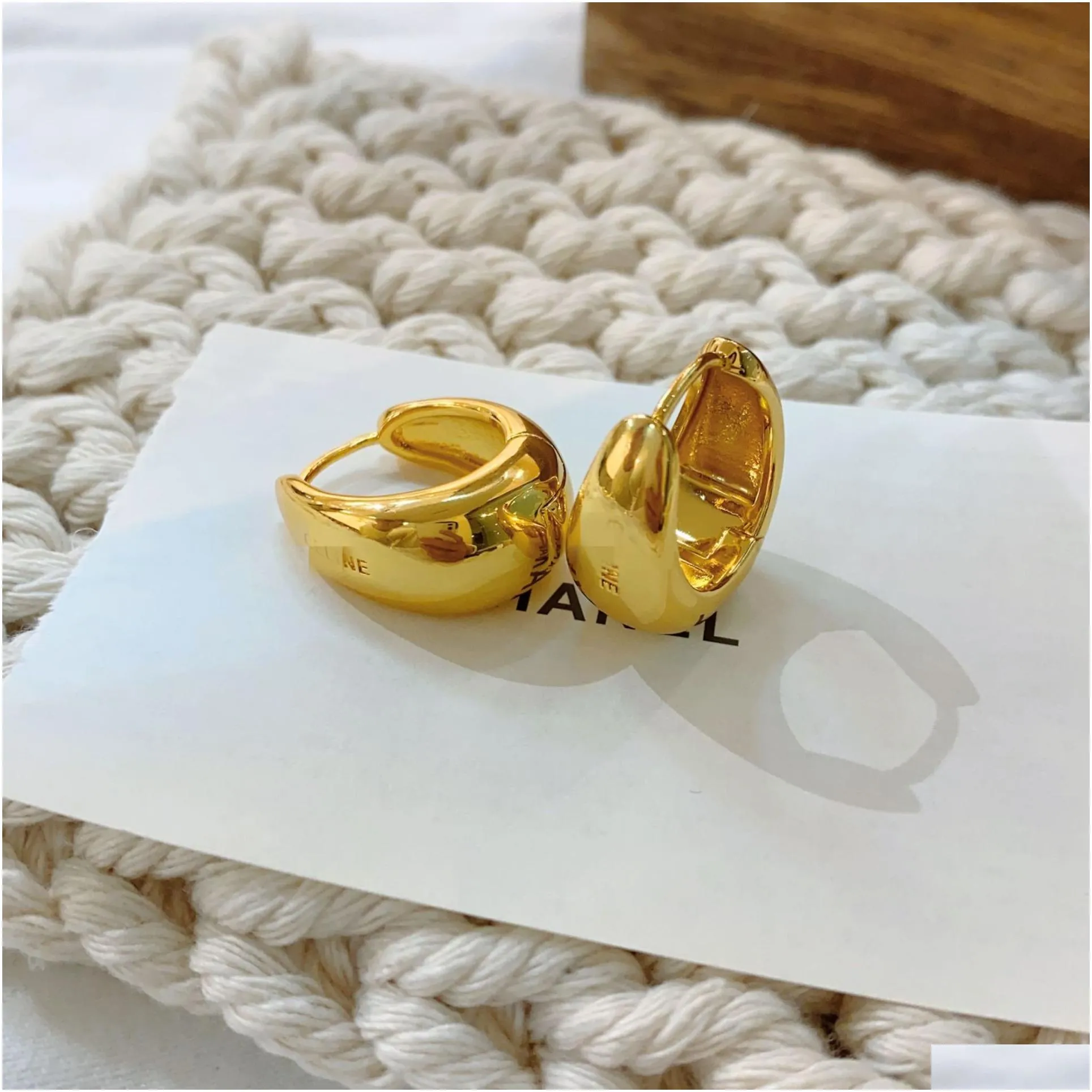 french retro designer celi cold wind stud earrings female luxury quality ear buckle brass 18k gold plated temperament earrings ladies